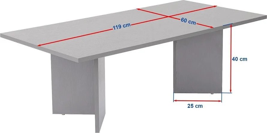 Čierny matný konferenčný stolík 60x119 cm Sabin – Kalune Design