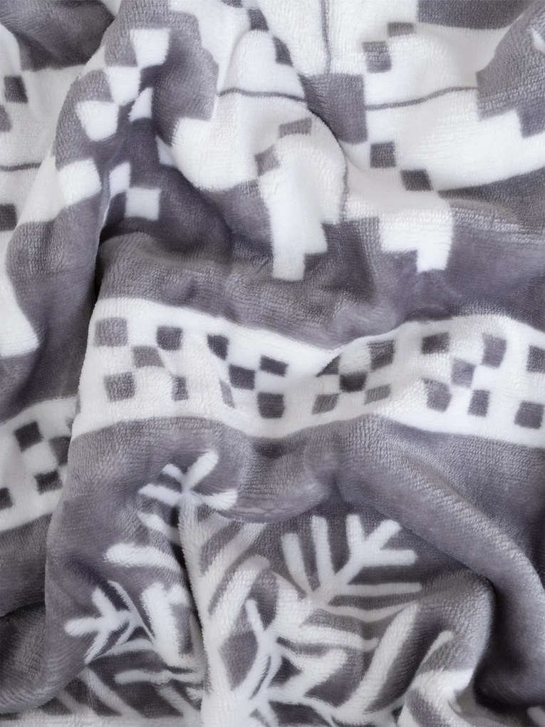 Obliečka na vankúš mikroplyš 70 × 90 cm – Vianoce sivé