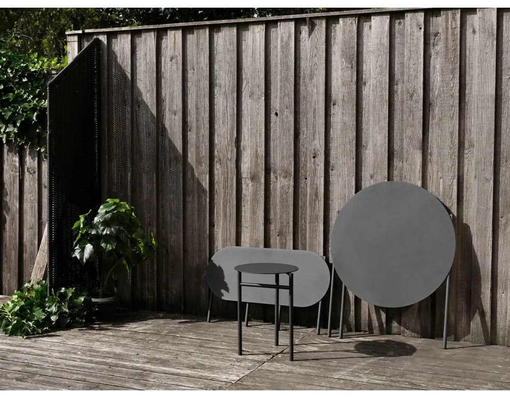 Čierny kovový okrúhly jedálenský stôl ø 70 cm Disc – Zone