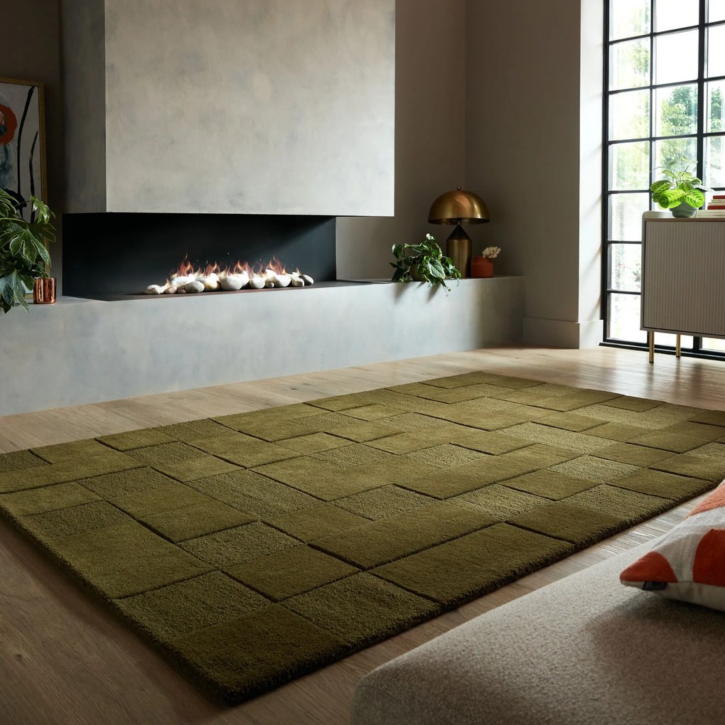 Flair Rugs, Kusový koberec Moderno Checkerboard Green, 160x230, zelená, chodba / predsieň