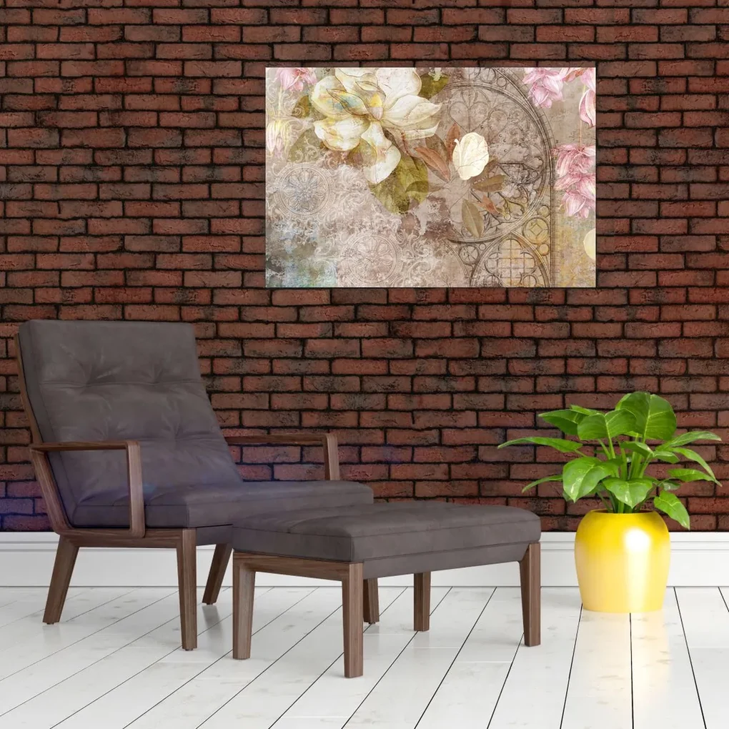 Obraz - Kvetinový ornament (90x60 cm)