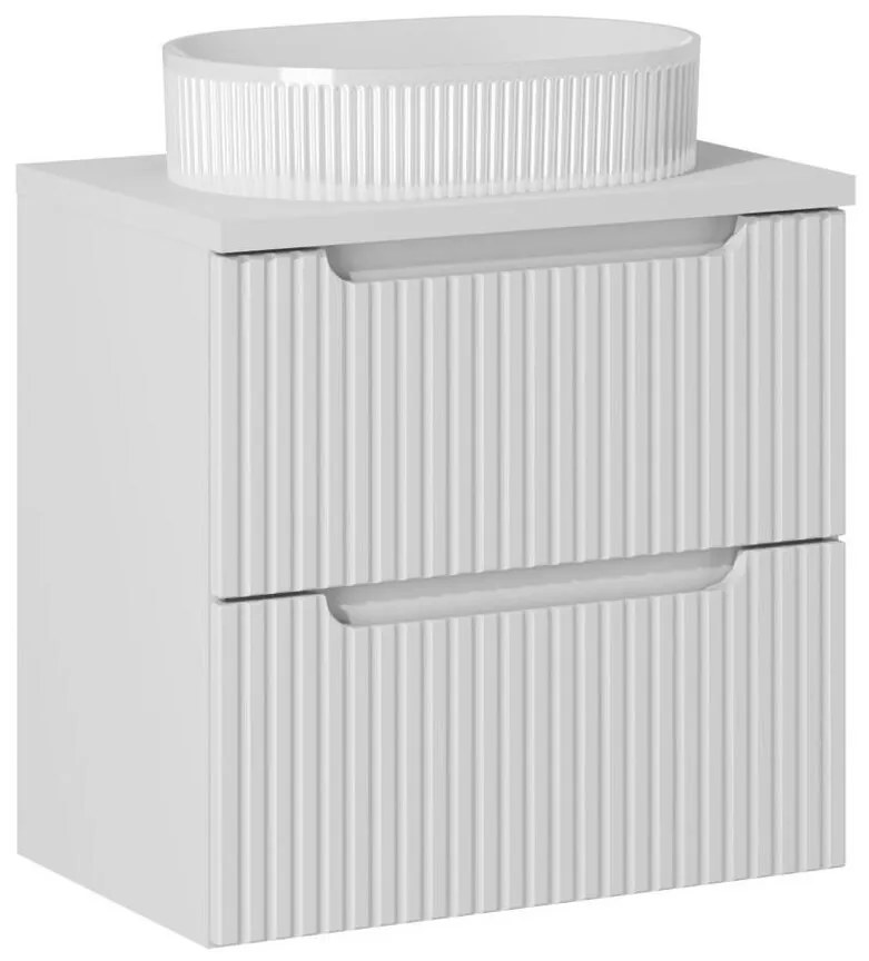 Závěsná skříňka Nova White I s deskou a umyvadlem 60 cm bílá