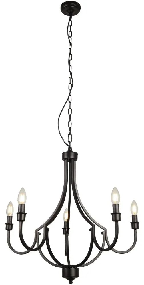 Searchlight 82915-5BK - Luster na reťazi LODGE 5xE14/60W/230V čierna