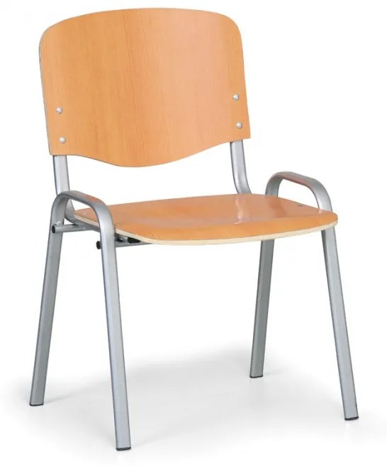 Drevená stolička ISO, buk, konštrukcia sivá, nosnosť 120 kg