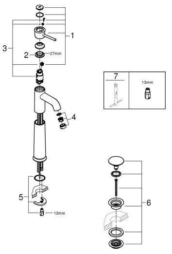 GROHE 23784000 - Umývadlová batéria START CLASSIC 357 mm lesklý chróm
