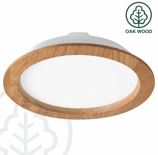 LED Podhľadové svietidlo WOODY SPOT LED/23,5W/230V 4000K dub ø 23,5 cm