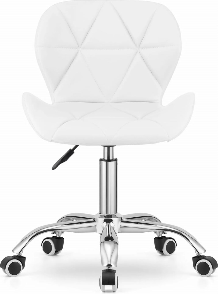 AKCE Biely kancelársky stôl AVOLA z eko kože II. trieda