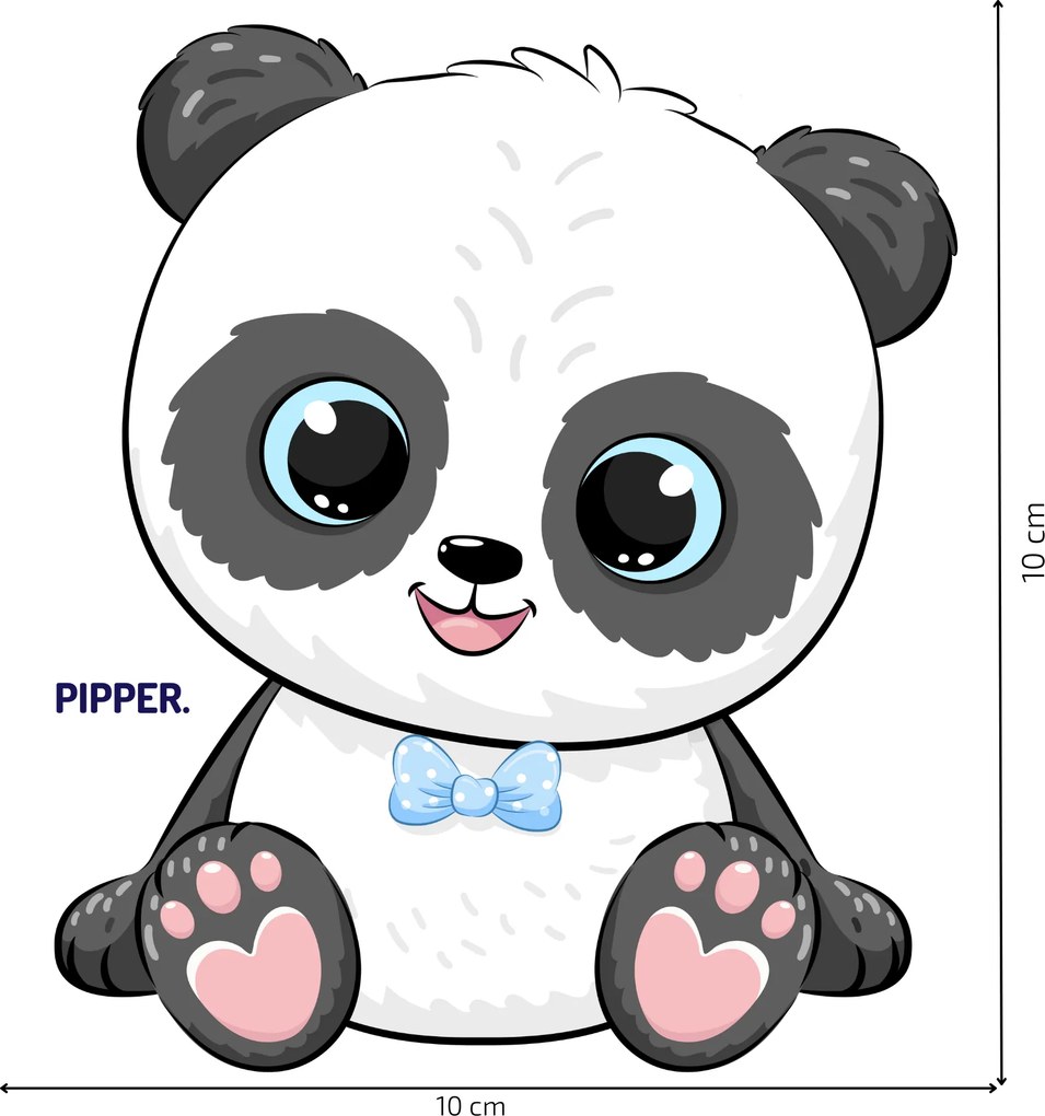 PIPPER. Panda - chlapec - nálepka nad vypínač