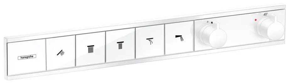 Hansgrohe RainSelect, batéria pod omietku na 5 spotrebičov, matná biela 15384700