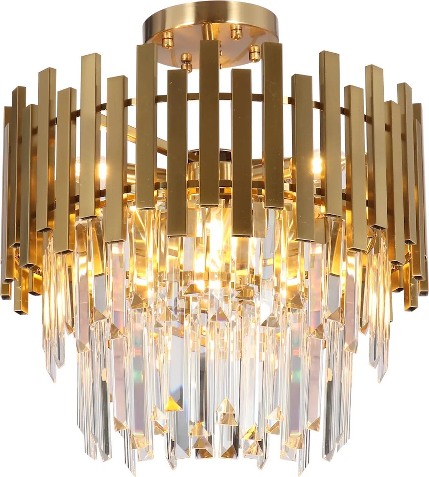 Luster Aspen I, 1x krištáľové/zlaté kovové tienidlo, (fi 45cm), g