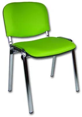 Konferenčná stolička ISO eko-koža CHROM Žltozelená D5 EKO