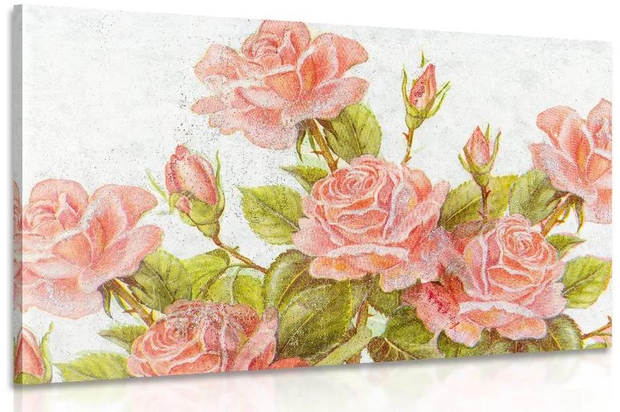 Obraz vintage kytica ruží Varianta: 120x80