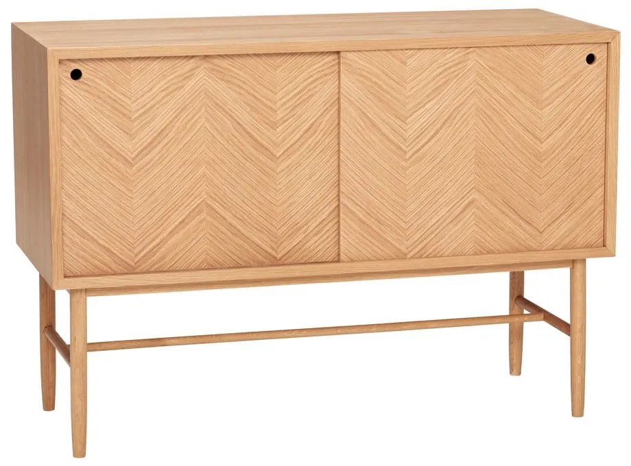 Komoda z dubového dreva Hübsch Herringbone, výška 70 cm