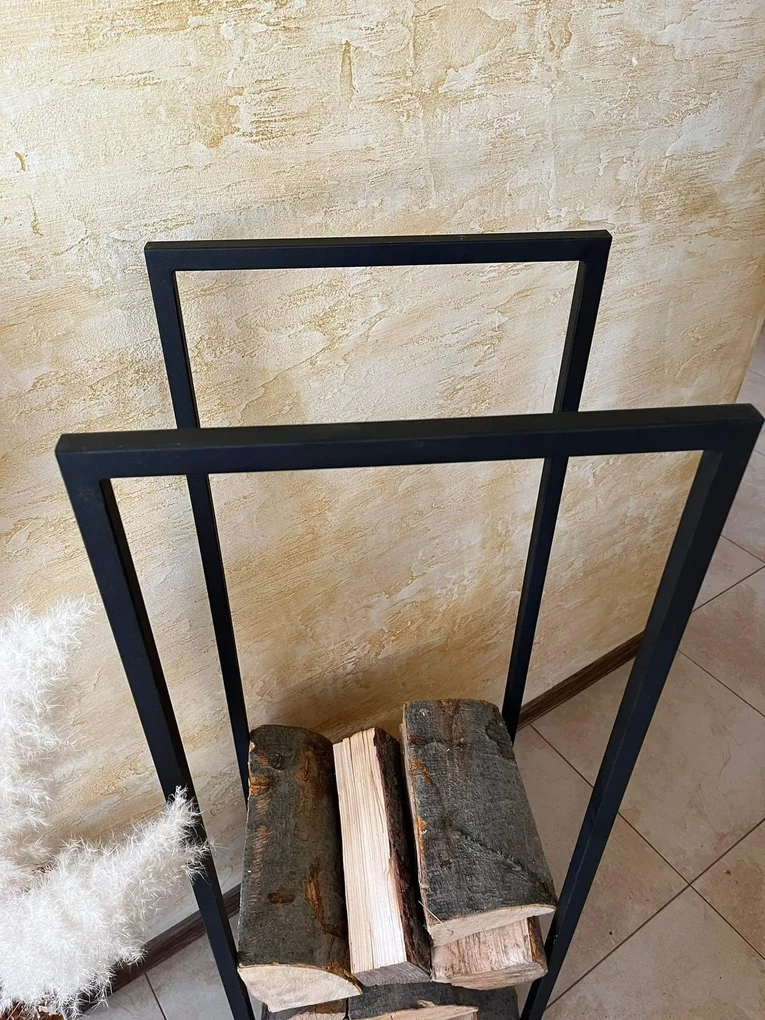 Regnis LOFT XXL, stojan na palivové drevo 40x30x120 cm, čierna matná, REGNIS/LOFTXXL/BLACK