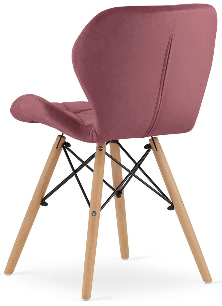 Tmavoružová stolička LAGO VELVET