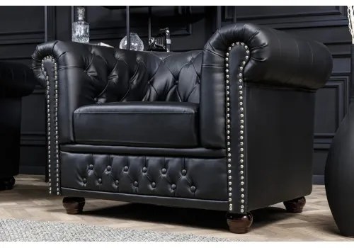 Kreslo 41448 Chesterfield Antique Čierna  - Komfort-nábytok