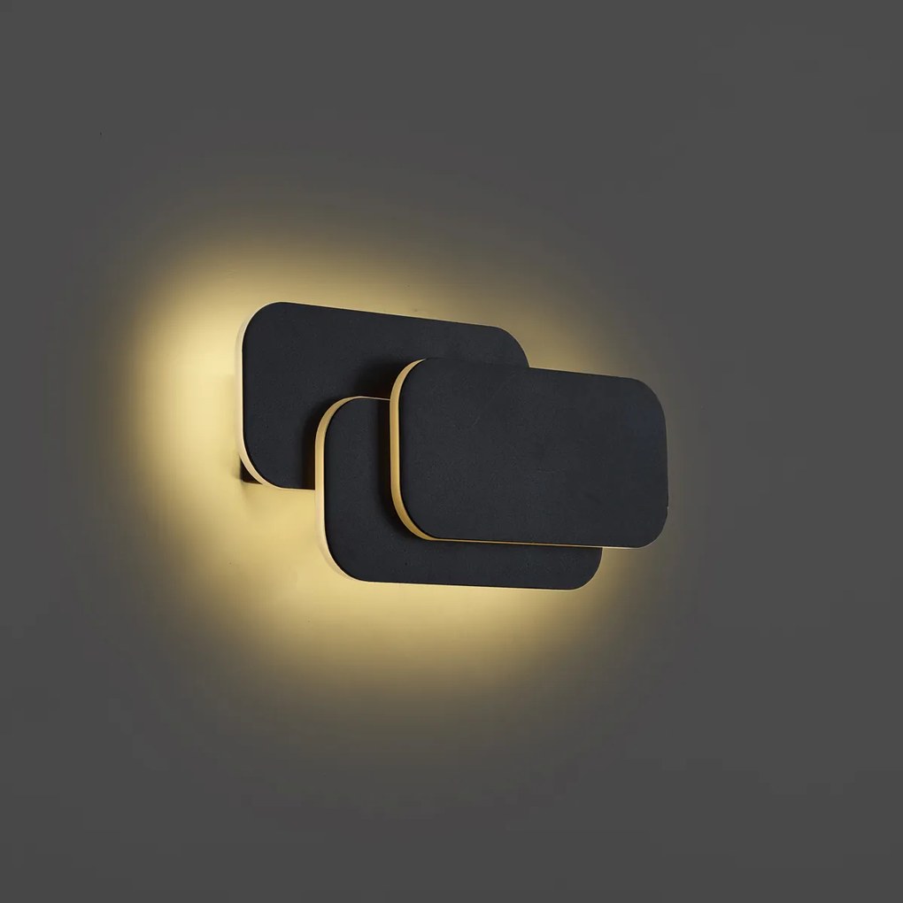 Moderné nástenné svietidlo čierne vrátane LED s 3-stupňovým stmievaním - Dias