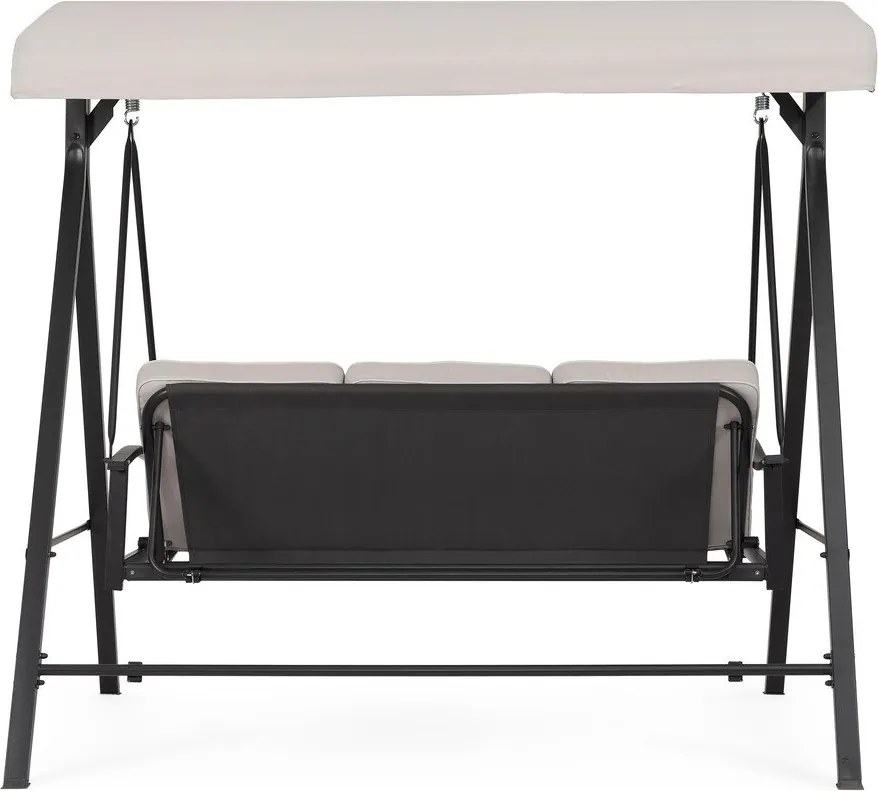 Antracitová/béžová kovová záhradná hojdačka Taurus – Bizzotto