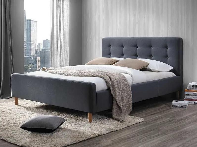 Sivá čalúnená postel PINKO 160 x 200 cm Matrac: Bez matrace