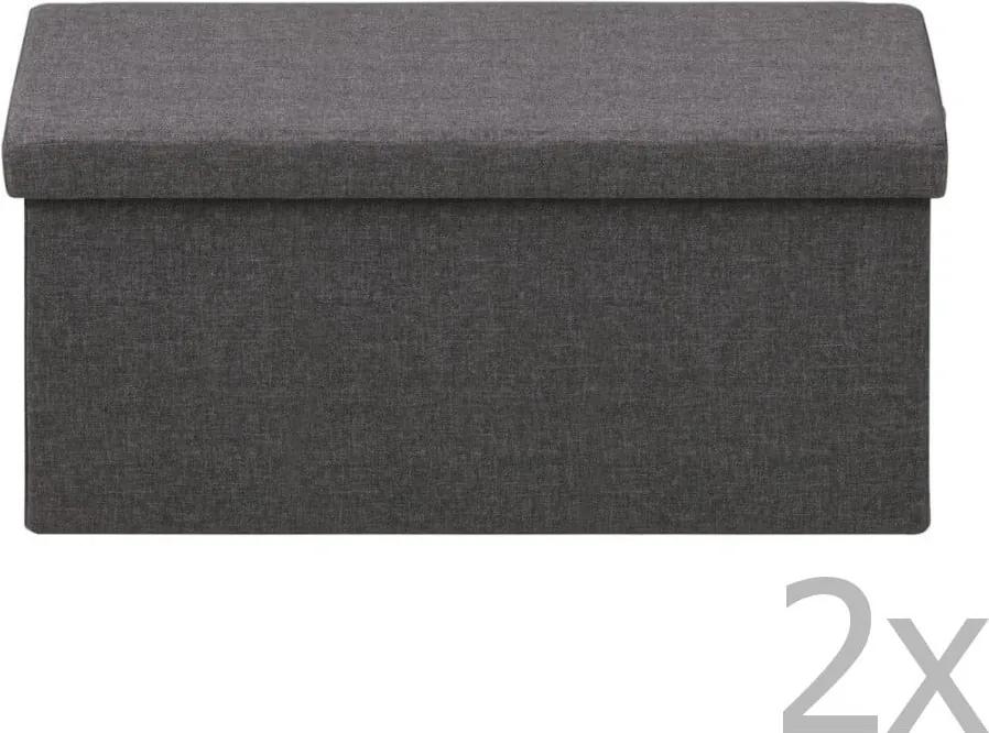 Tmavosivý úložný box Actona Sada, 80 × 40 × 40 cm