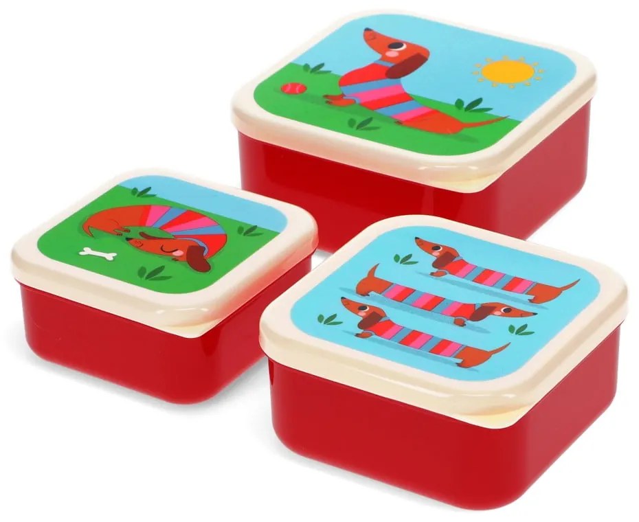Detský desiatový box 3 ks Sausage Dog – Rex London