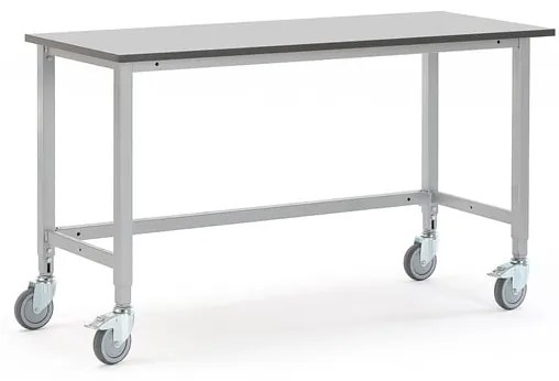 Mobilný dielenský stôl MOTION, manuálne nastaviteľný, 1500x600 mm