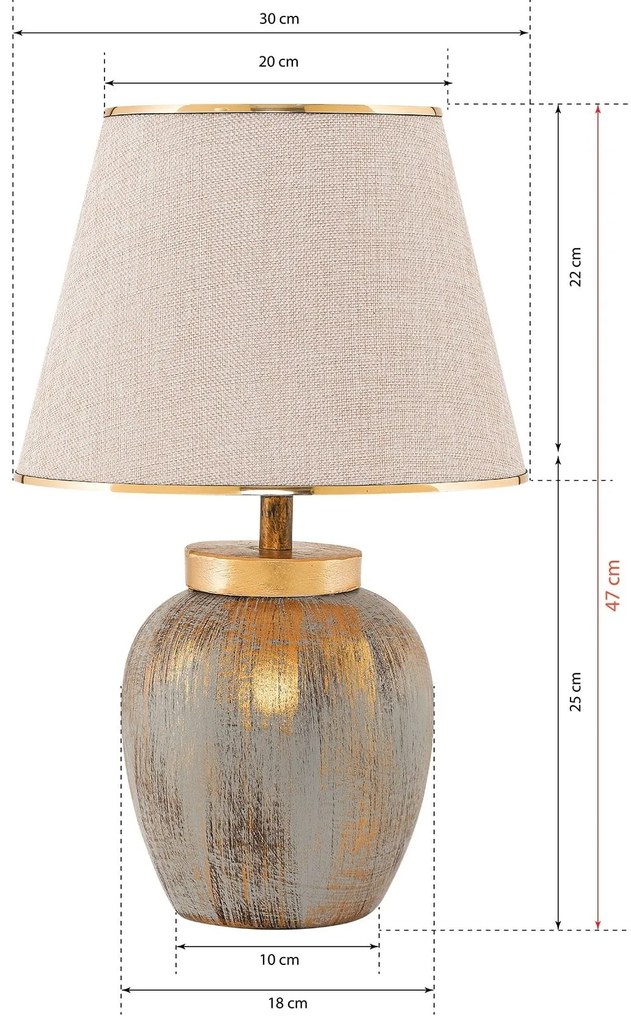 Stolná lampa Casypo krémová/zlatá