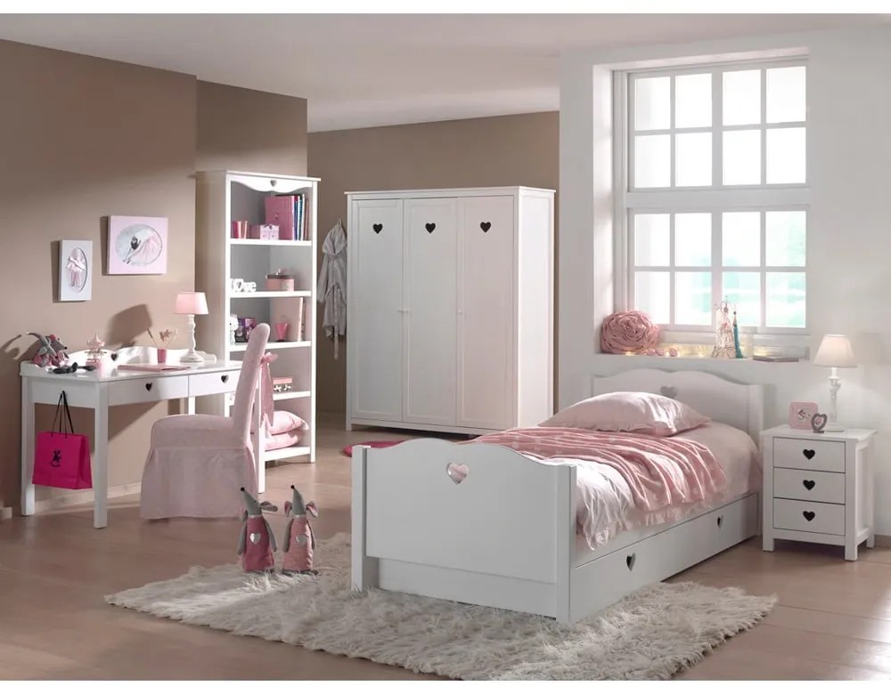 Biela knižnica Vipack Amori, výška 190 cm