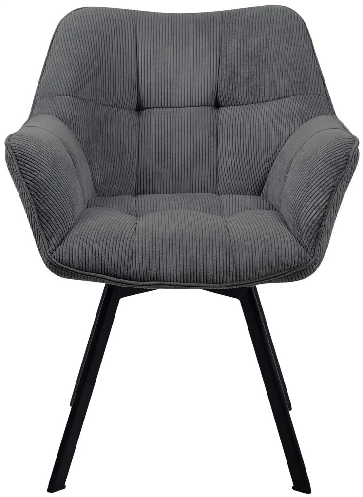 Jedálenská stolička Jordi Cord - tmavo šedá