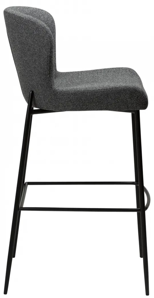GLAM ČALÚNENÁ BAROVÁ STOLIČKA pebble grey/black