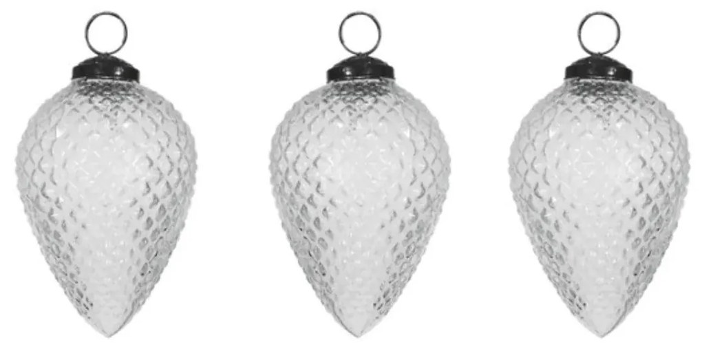 Garden Trading Závesná ozdoba Elkstone Baubles Clear - set 3 ks