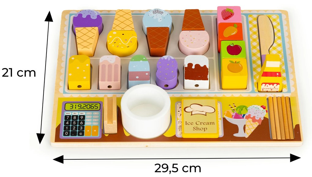 Drevená doska zmrzlinárska zmrzlinová súprava pre deti