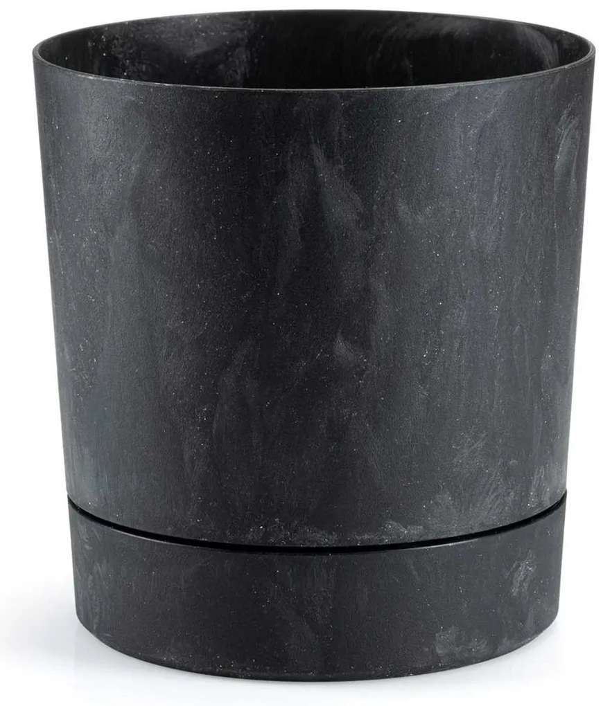 PLASTOVÝ KVETINÁČ AZALEA 17,5X18,5 CM IMITÁCIA BETÓNU ČIERNA