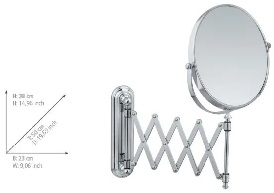 WENKO 3656241100 - Kozmetické zrkadlo TELESCOPE DELUXE 23x38 cm lesklý chróm