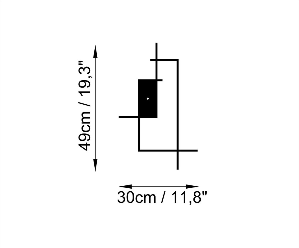 Nástenné kovové hodiny rohové čierne