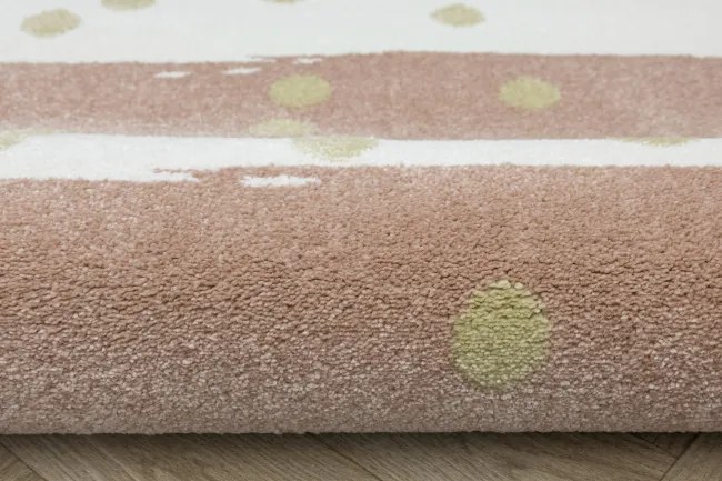 Koberec LIMA M044A krémový / ružový / zlatý polkruh