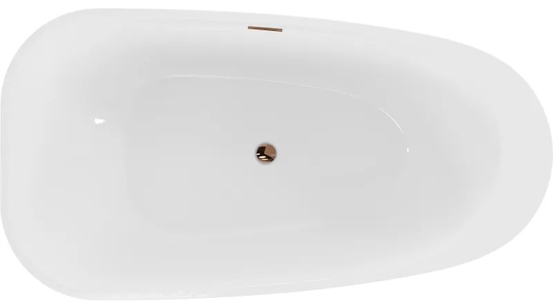 Mexen Giada, voľne stojaca vaňa 170 x 90 cm, biela lesklá, ružové zlato, 52741709000-60