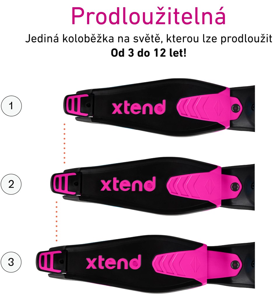 Xtend Scooter Ride-on pink – multifunkčná kolobežka