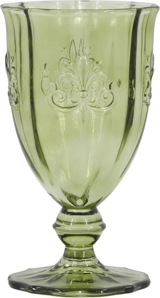 Zelený pohár na víno Saint-Émilion s dekorom – Ø 9*16 cm / 350ml