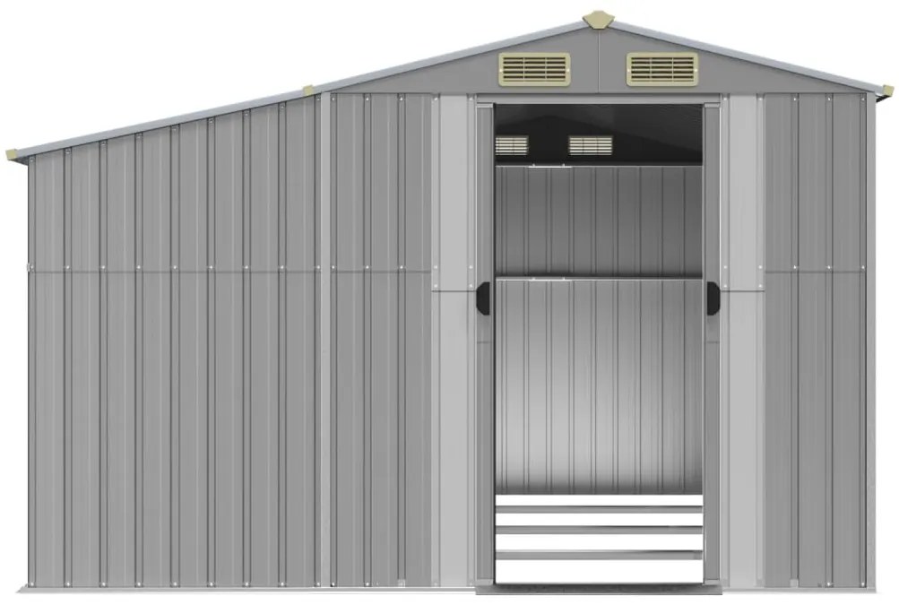 Záhradná kôlňa sivá 277x365,5x179 cm pozinkovaná oceľ