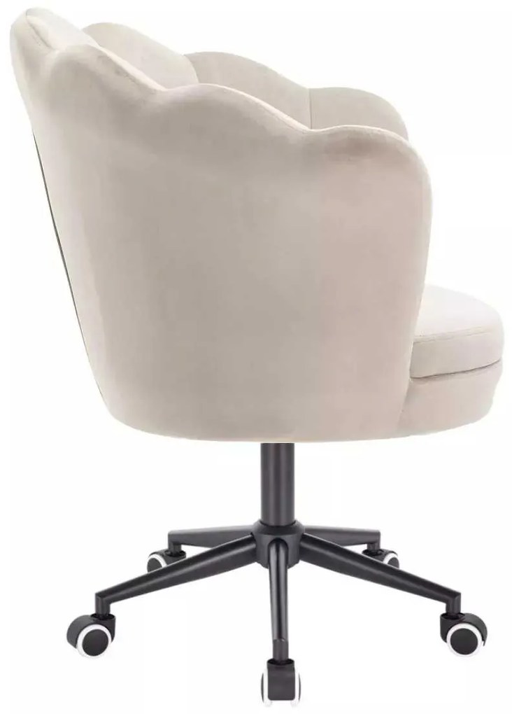 LuxuryForm DESIGN Kreslo FREY VELUR na čiernej podstave s kolieskami - latte