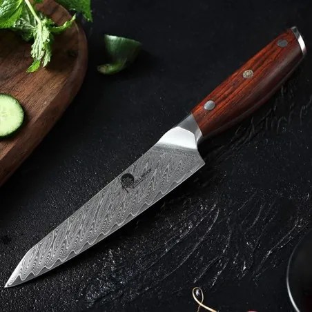 nůž Utility 5" (130mm) Dellinger Rose-Wood Damascus