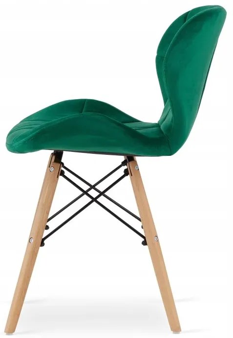 Jedálenská zostava TODI 60cm okrúhly stolový set čierny + 2 stoličky LAGO zelené