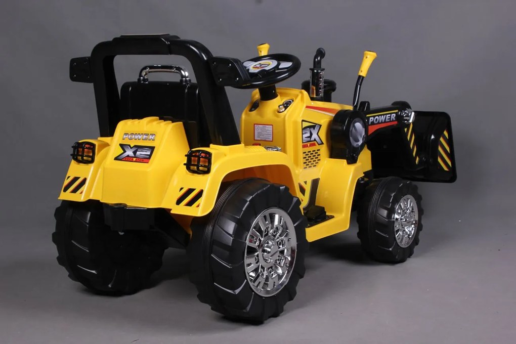 Detské elektrické autíčko BestBerg BBCC-40Y - nakladač / od 3 rokov / nosnosť 30 kg / žltá