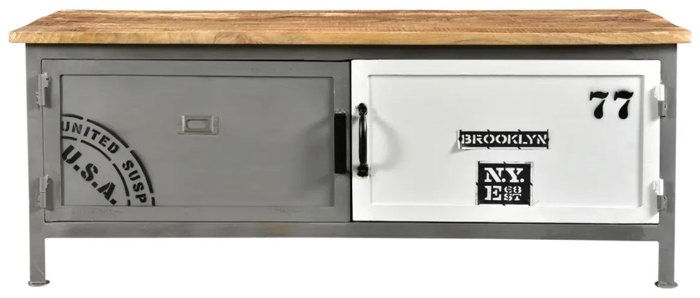 furniture-nabytek.cz - Masívny TV stolík Pinetown z mangového dreva, lakovaný, viacfarebný