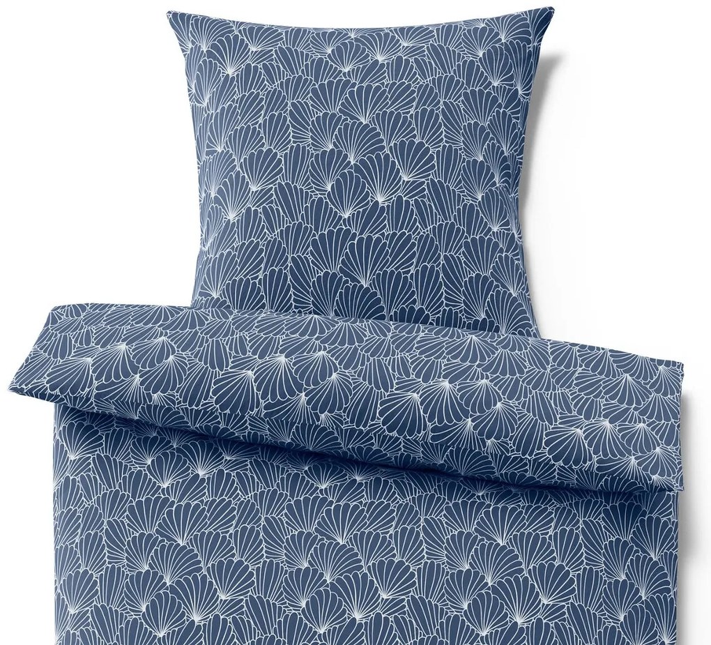 Posteľná bielizeň z mikrovlákna, mušle, modrá, štandardná veľkosť