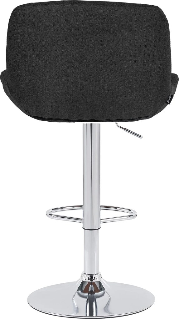 Barová stolička Solon - látka, chróm rám - čierna