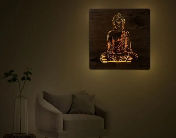 Svietiaci obraz Buddha na batériu