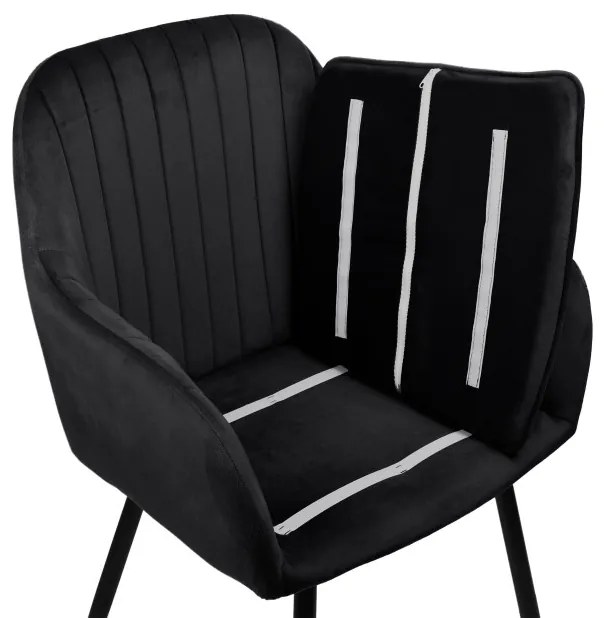 Jedálenská stolička SEVILLA zamatová, čierna
