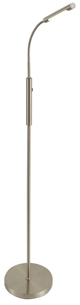 Moderná oceľová stojaca lampa vrátane LED 3-stupňové stmievanie nabíjateľná - Statler